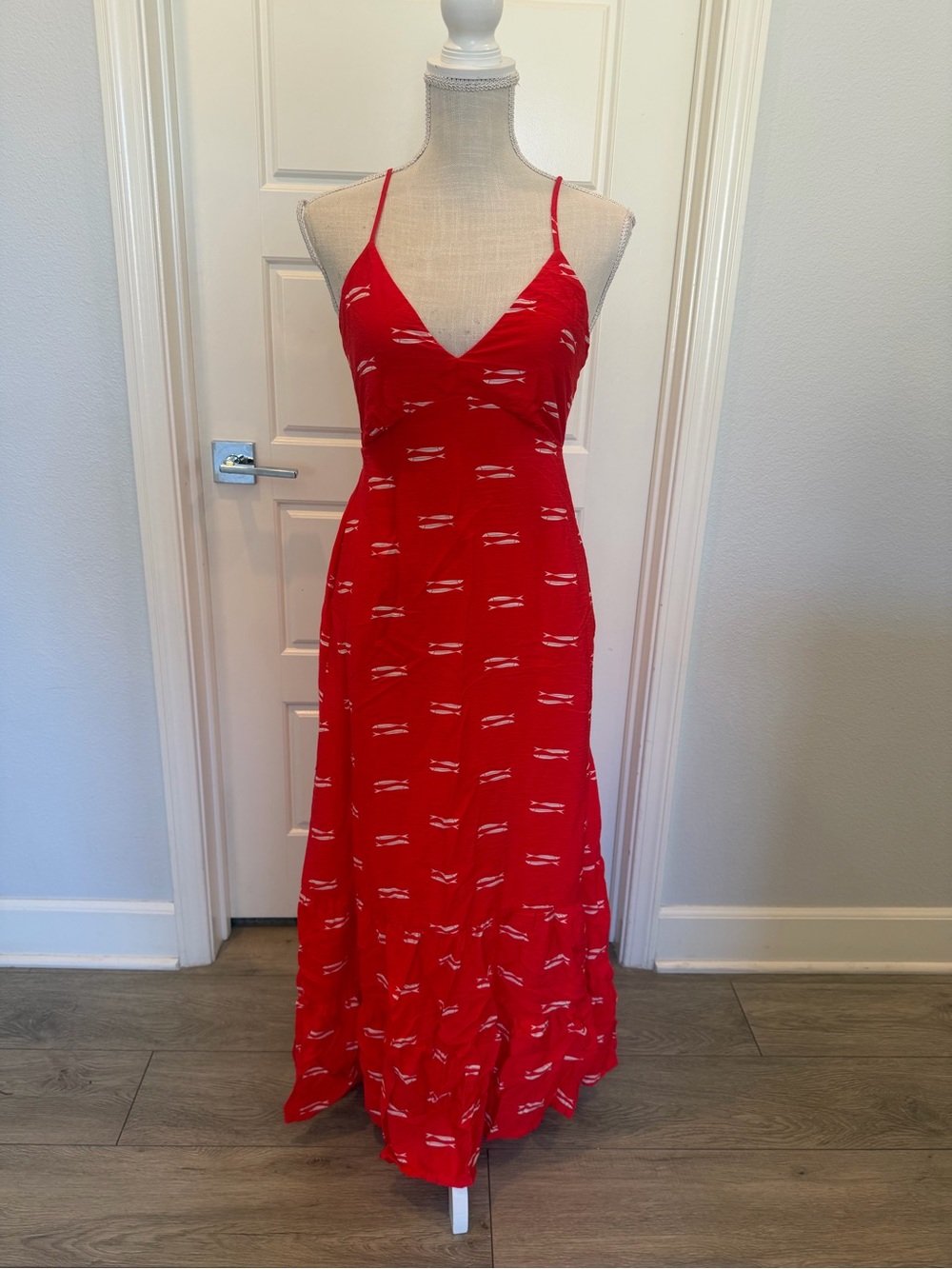 Red Spaghetti-Strap Maxi Dress - Elegant Summer Slip